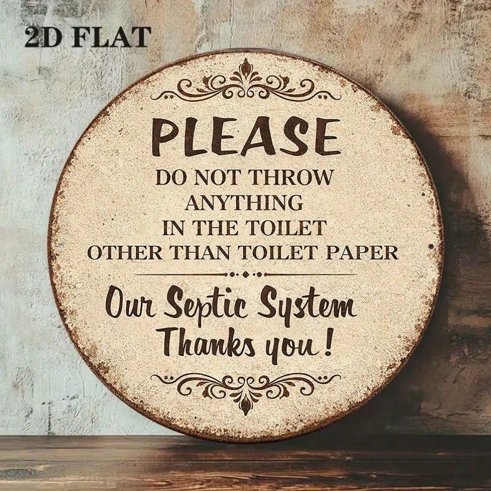 Main product image of Round Sign: Please Only Throw Toilet Paper