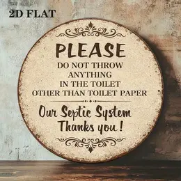 Product image of Round Sign: Please Only Throw Toilet Paper