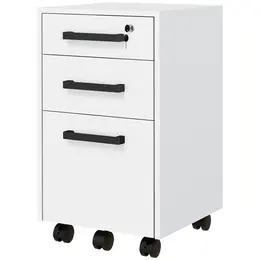 Product image of 3-Drawer Lockable Vertical File Cabinet, White, Letter/A4