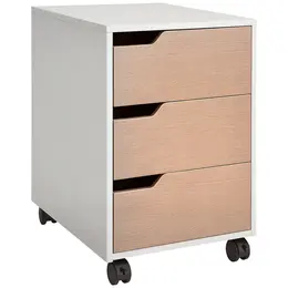 Product image of 3-Drawer Mobile File Cabinet with Wheels, Printer Stand, Oak