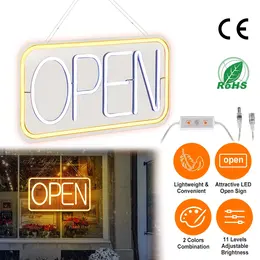 Product image of LED Open Sign, 16.5x9.1in, 11-Level Adjustable Brightness