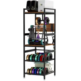 Product image of Open Frame 3D Printer Workstation, Filament Storage, Metal Frame, Power Panel