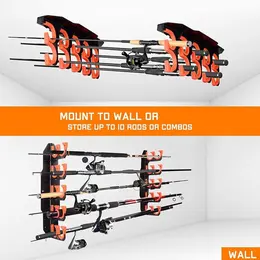 Product image of Fishing Rod Storage Rack, 10-Rod Capacity, Wall or Ceiling Mount