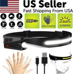 Product image of COB LED USB Rechargeable Headlamp, Work Light with Adjustable Headband