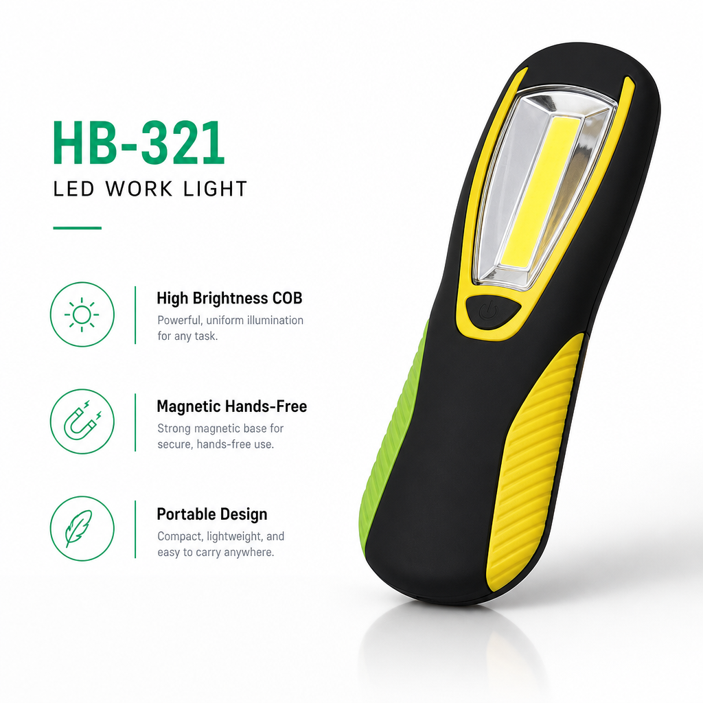 Main product image of HB 321 LED Work Light, 3W, Magnetic Base, Hanging Hook