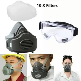 Product image of 3200 Reusable Half Face Respirator with Filters and Goggles