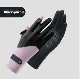 Product image of Ice Silk UV Protection Gloves, Black/Purple