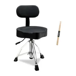 Product image of Adjustable Black Drum Stool with Hydraulic Height Adjustment