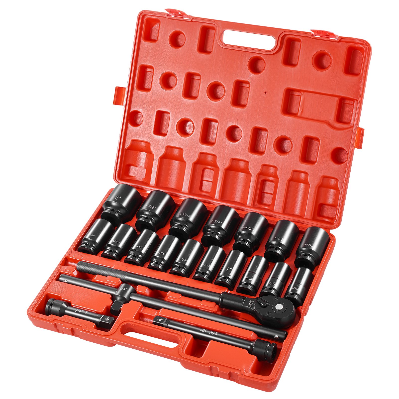 Main product image of 3/4 Inch Drive 22-Piece Deep Impact Socket Set, SAE 7/8 to 2 Inch