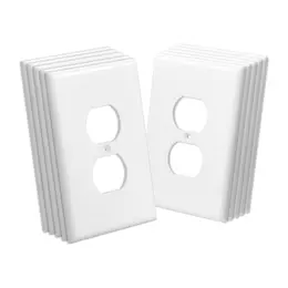 Product image of 1-Gang Duplex Outlet Covers, 10 Pack, Standard, Polycarbonate, White