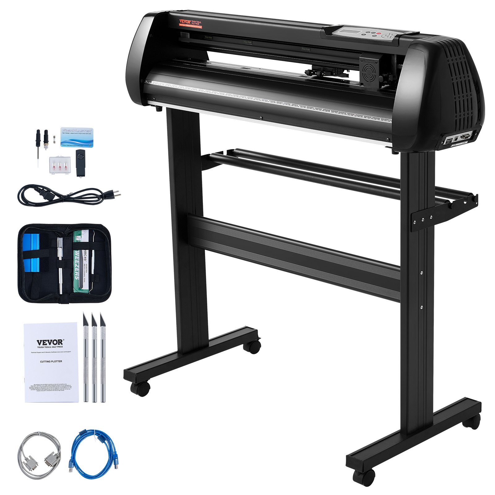 Main product image of 34in Vinyl Cutter Machine, Bluetooth, 400in/10m Steel Roller, SignMaster, Windows/Mobile