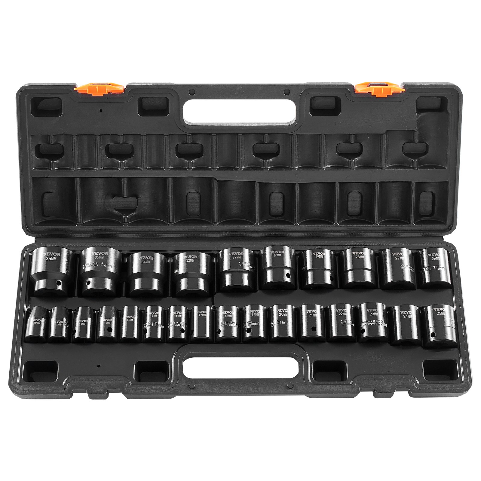 Main product image of 1/2" Drive Impact Socket Set, 26-Piece, Shallow, 6-Point, CR-V, Metric 10-36mm