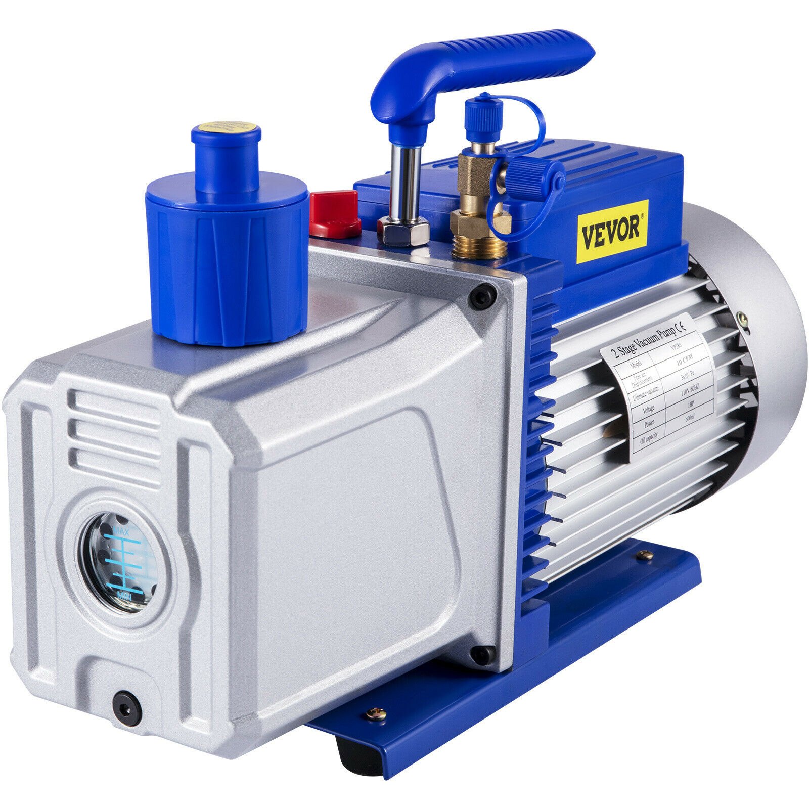 Main product image of 12CFM 1HP Two Stage Vane Vacuum Pump, 3x10-1 Pa, for HVAC/Auto AC