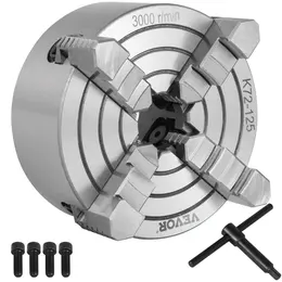 Product image of K72-125 Lathe Chuck, 5 Inch, 4-Jaw, Independent, Cast Iron, Reversible Jaw