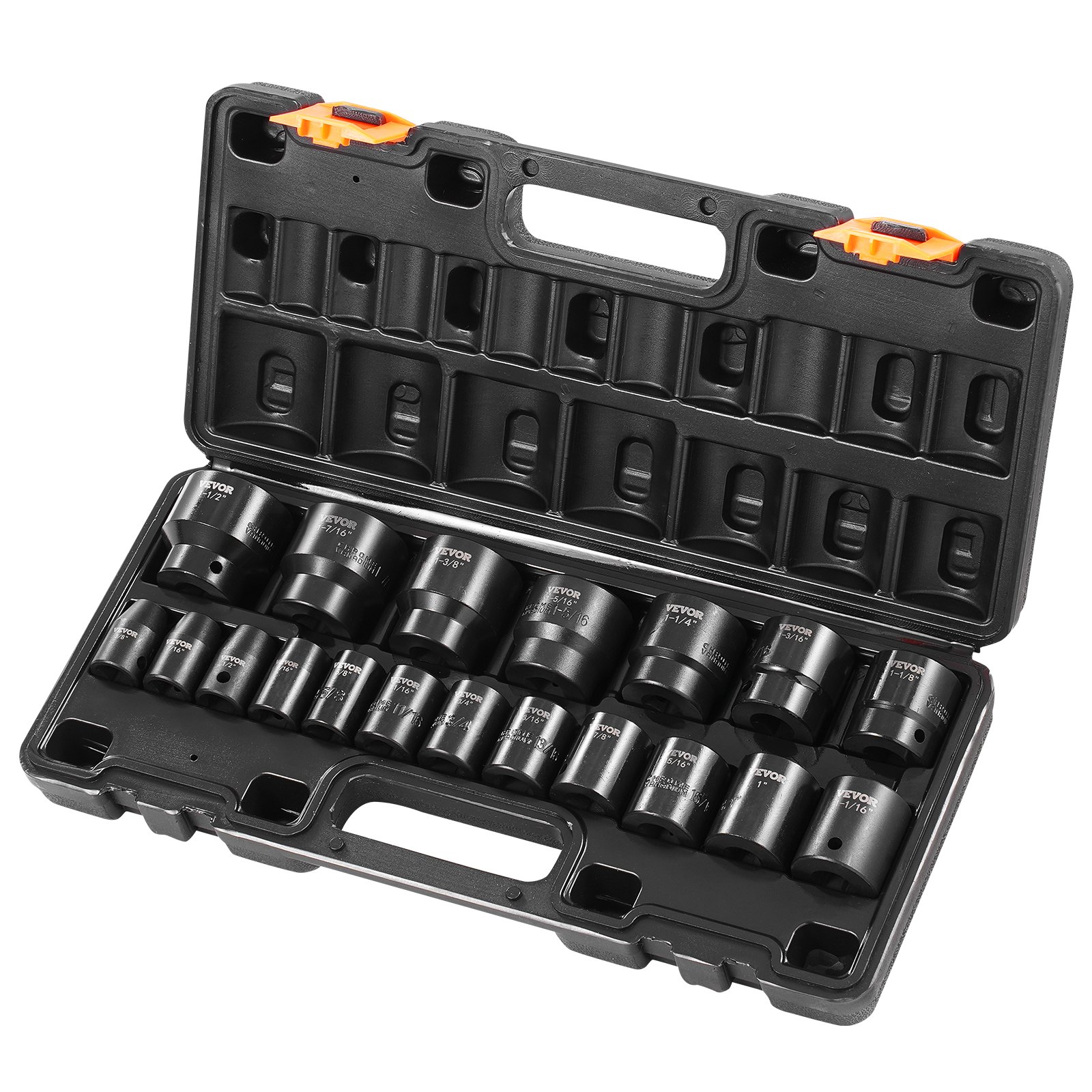 Main product image of 1/2 Inch Drive 19-Piece SAE Impact Socket Set, 6-Point Hex
