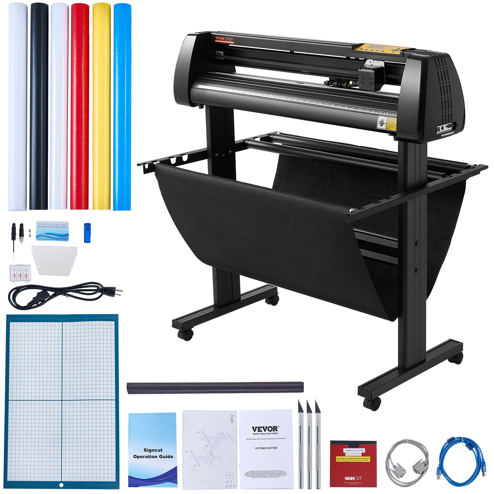 Main product image of 34-inch Vinyl Cutter Plotter with LCD Display, Signmaster Software, and Tools