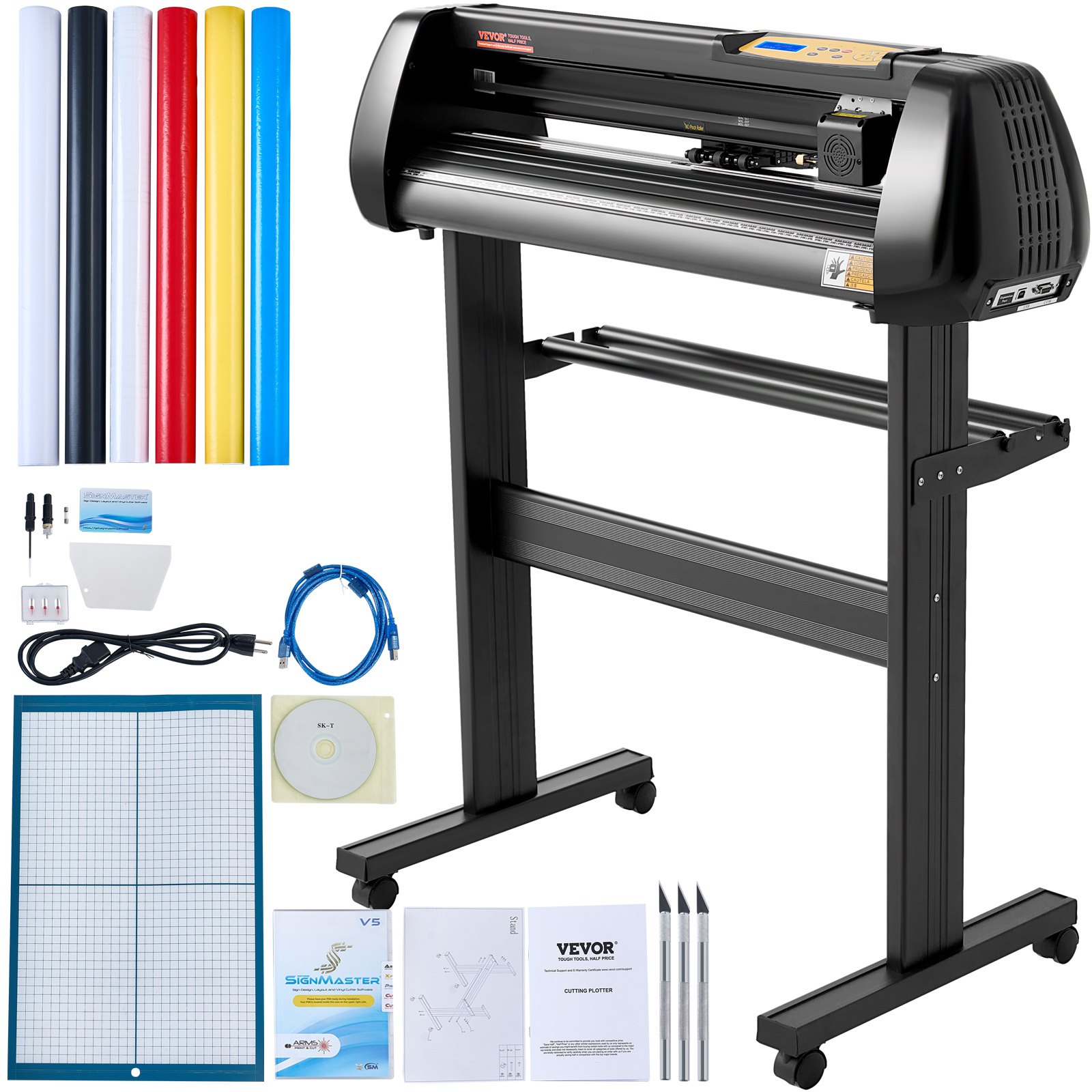 Main product image of 28 Inch Vinyl Cutter Plotter, Adjustable Force, Stepper Motors, Signmaster Software
