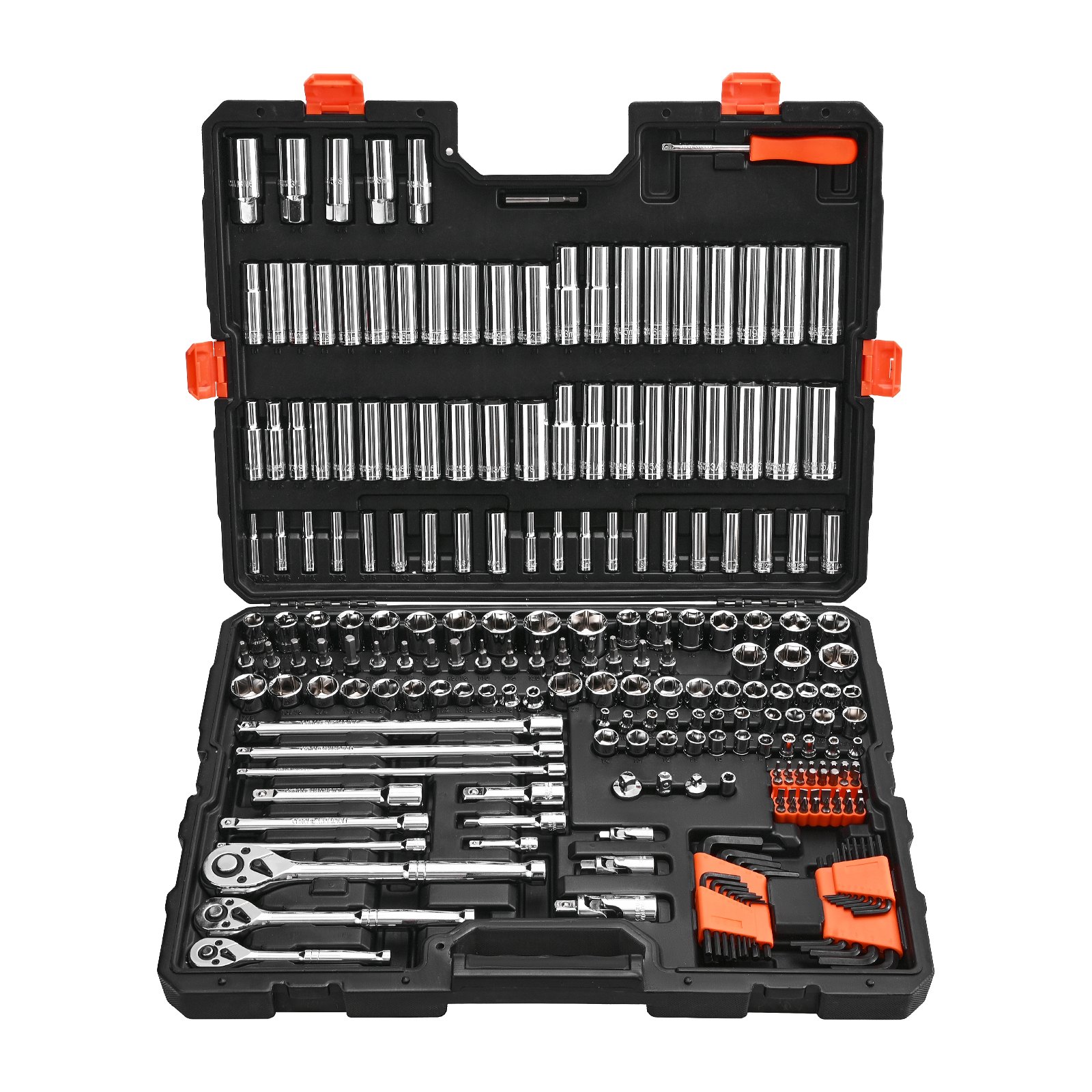 Main product image of 225 Pc Socket Set, 3/8, 1/4, 1/2 Inch Drive, SAE/Metric, Deep/Shallow, CR-V Steel
