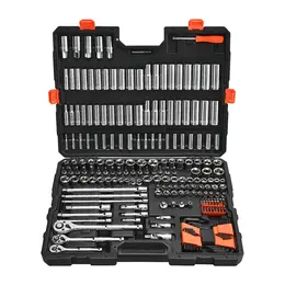 Product image of 225 Pc Socket Set, 3/8, 1/4, 1/2 Inch Drive, SAE/Metric, Deep/Shallow, CR-V Steel