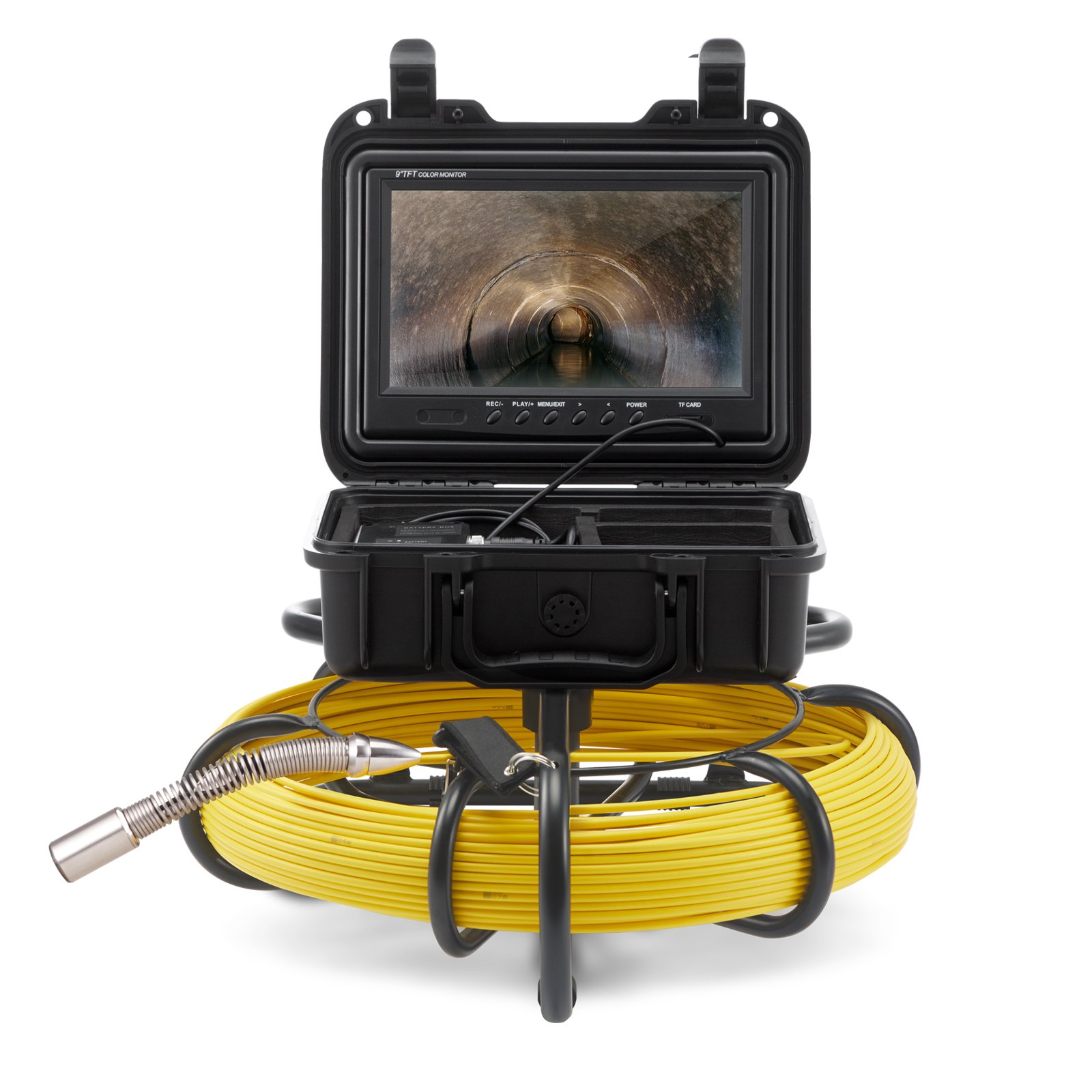 Main product image of Sewer Camera, 230 Ft, 9" Screen, DVR, IP68, 12 LED, 16GB SD Card