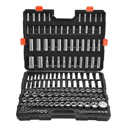 Product image of 163-Piece Socket Set, 1/4, 3/8, 1/2 Inch Drive, SAE/Metric