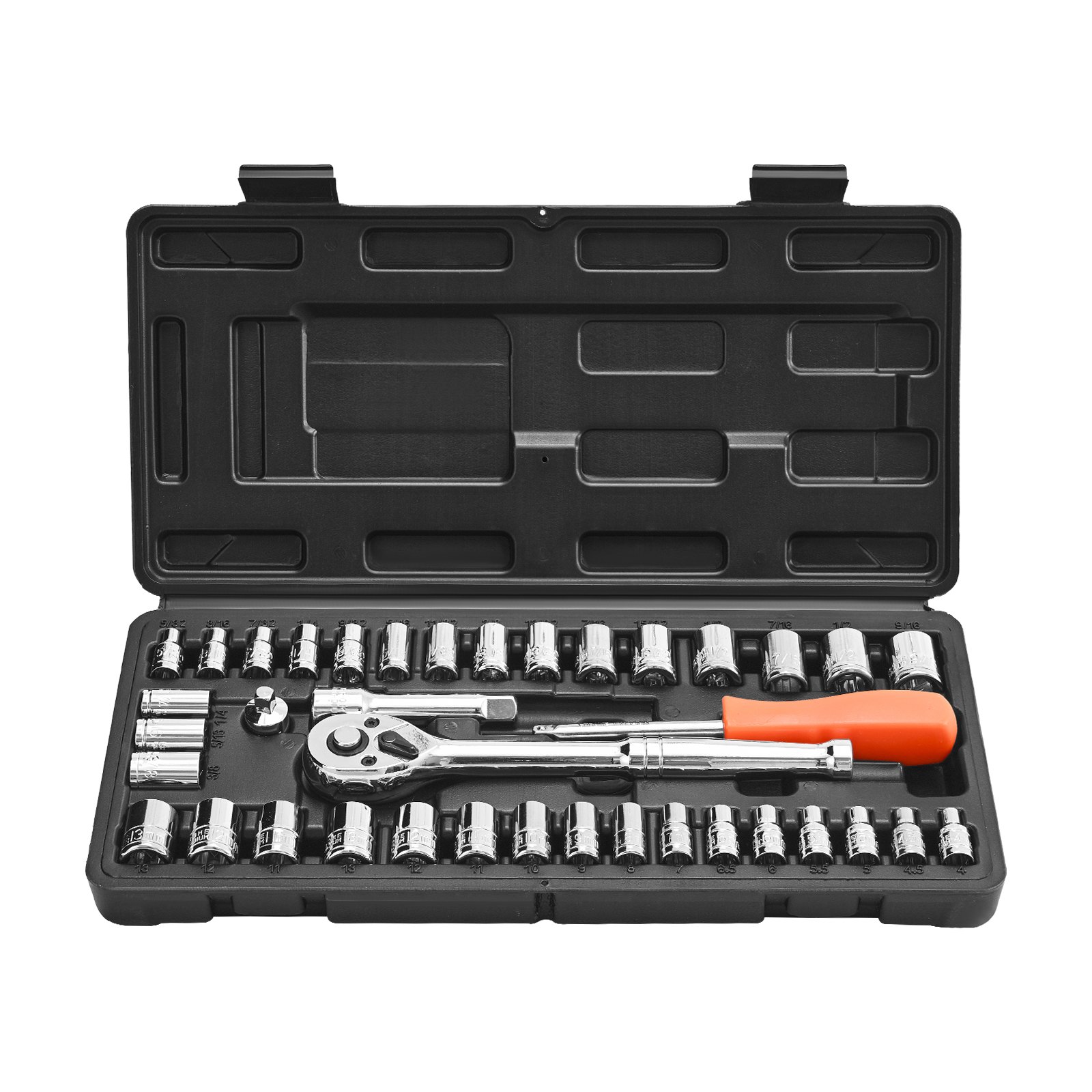 Main product image of 39-Piece Socket Set, 3/8 & 1/4 in. Drive, SAE/Metric, CR-V Steel, with Storage Case