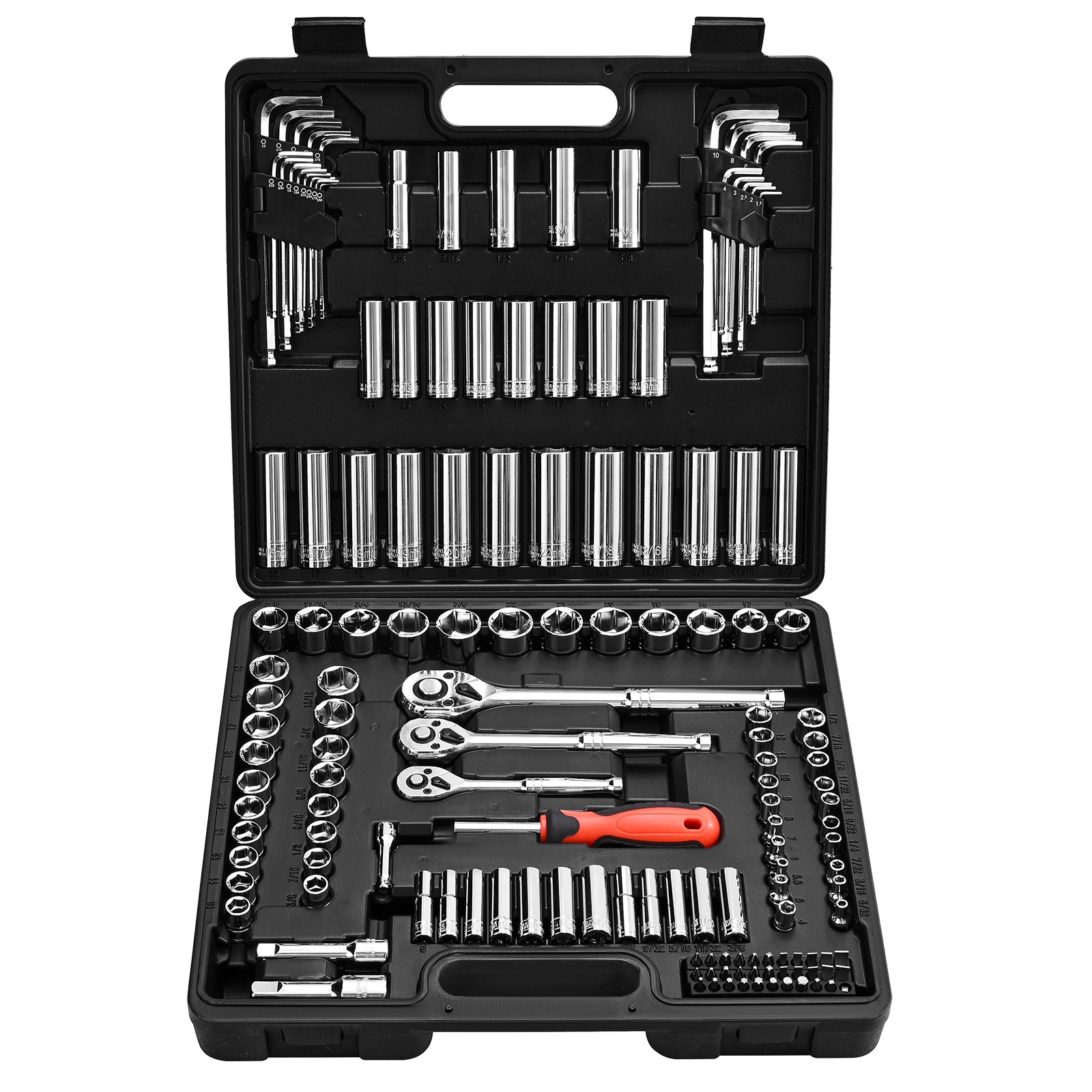 Main product image of 149 Piece Socket & Ratchet Set, 1/4, 3/8, 1/2 Inch Drive, SAE & Metric, Deep & Shallow, CR-V