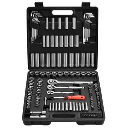 Product image of 149 Piece Socket & Ratchet Set, 1/4, 3/8, 1/2 Inch Drive, SAE & Metric, Deep & Shallow, CR-V