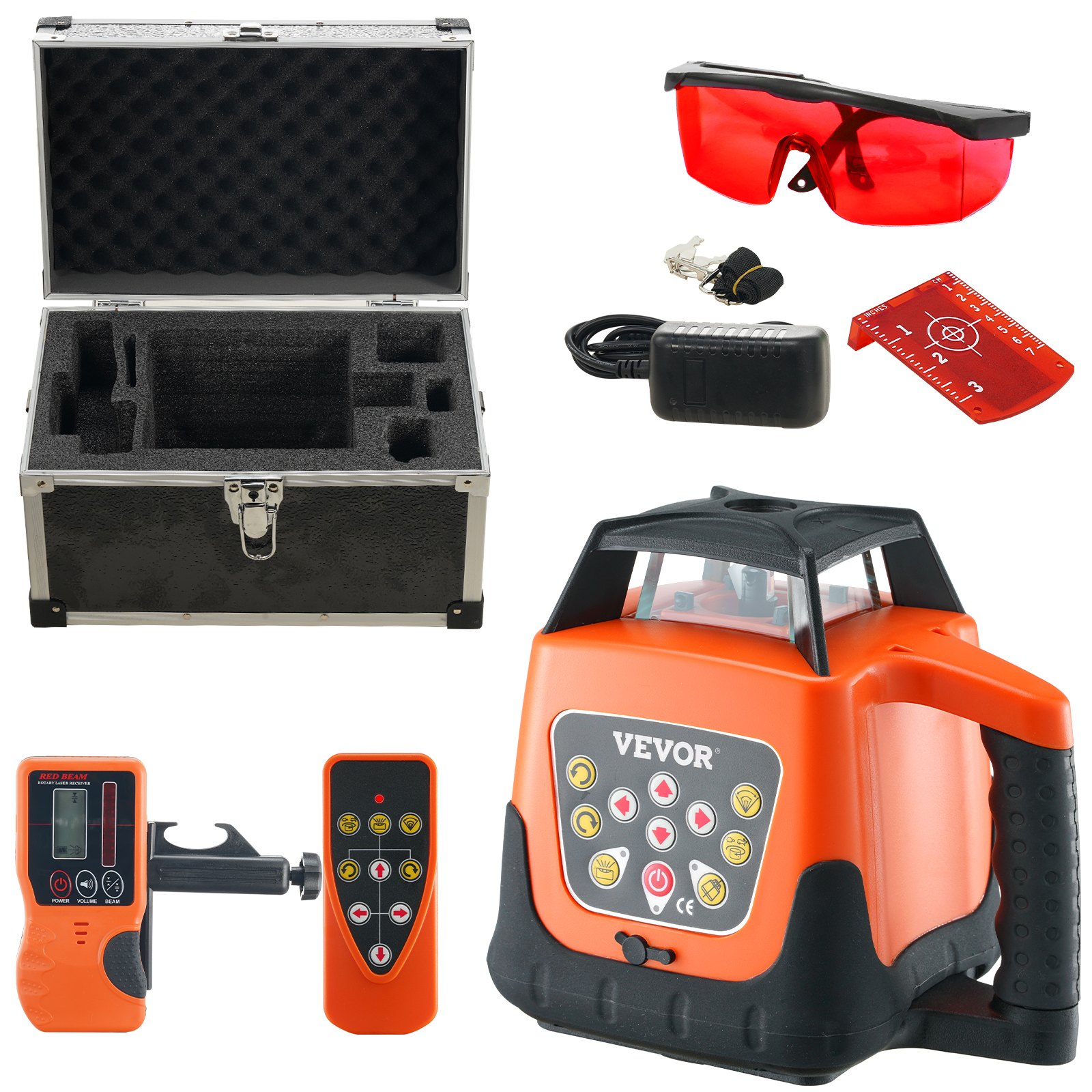 Main product image of 1650ft 360-Degree Red Cross Line Laser Level, Self-Leveling, IP66, Remote