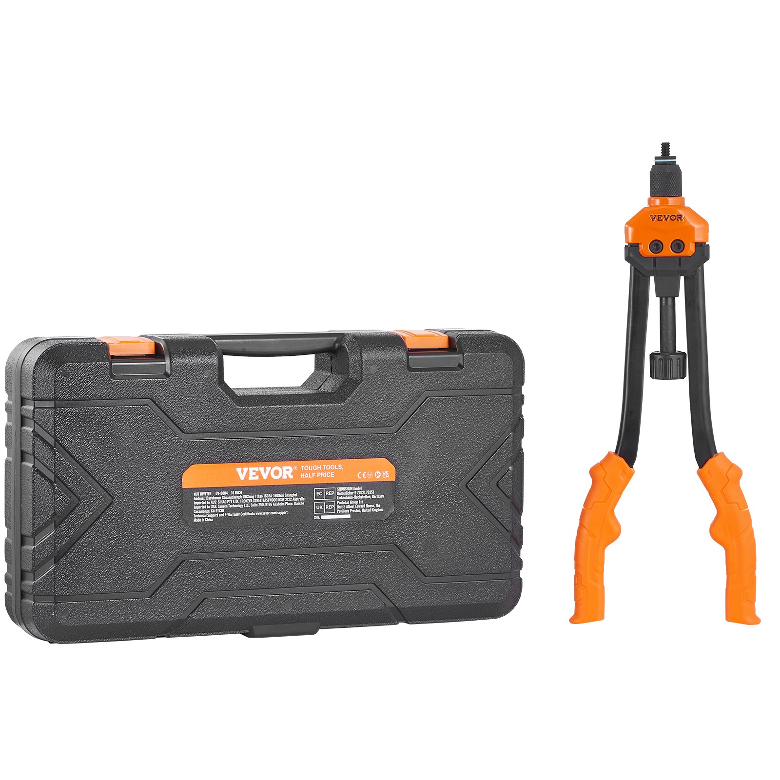 Main product image of 16" Rivet Nut Tool Kit, 13 Mandrels (M3-M12, 8-32 to 1/2-13), 186 Rivet Nuts, Case