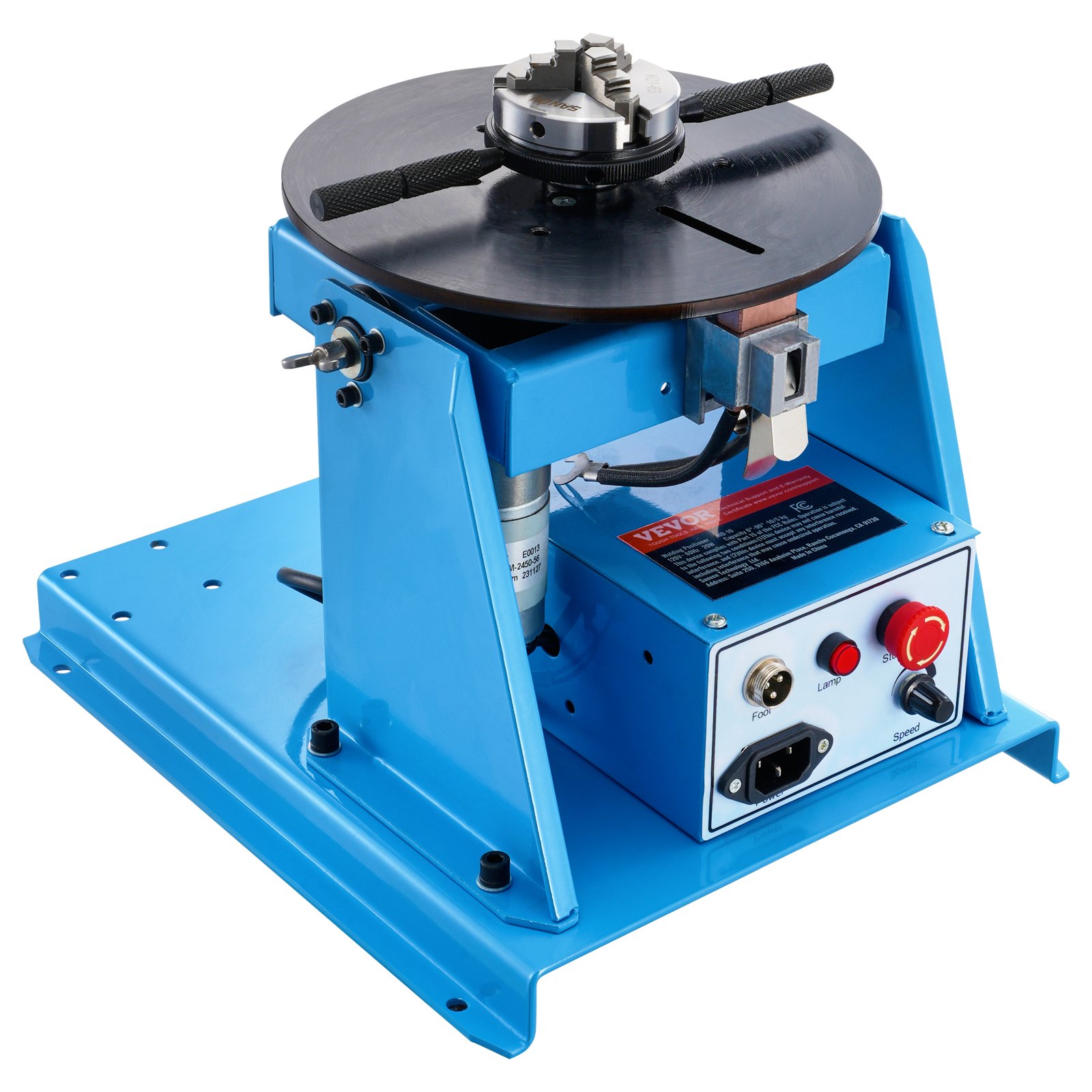 Main product image of 10KG Rotary Welding Positioner, 0-90° Turntable, 8.1 Inch 3-Jaw Chuck, 1-12 RPM