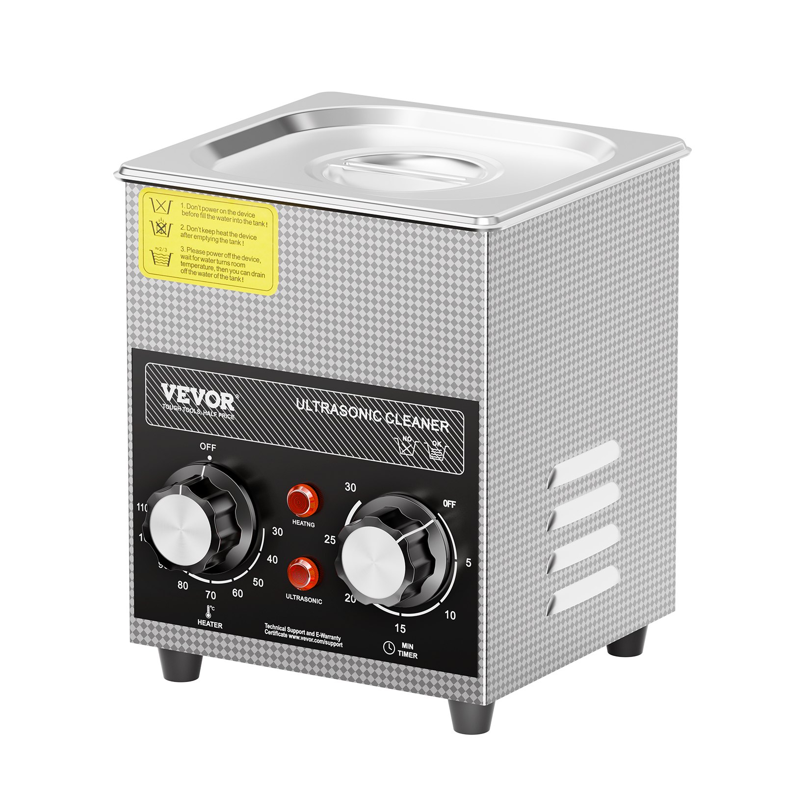 Main product image of 2L Digital Ultrasonic Cleaner, 60W, with Heater, Timer, Basket