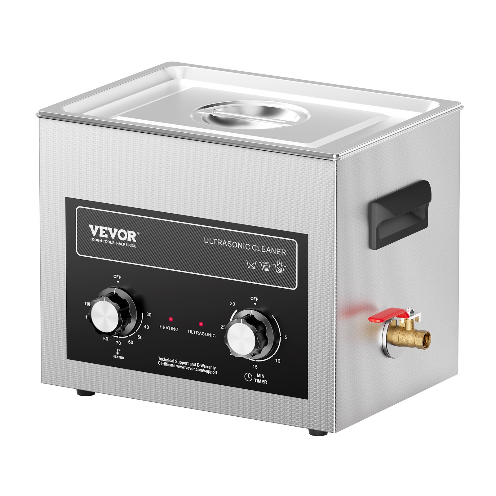 Main product image of 10L Ultrasonic Cleaner with Heater, Timer, Basket, 240W
