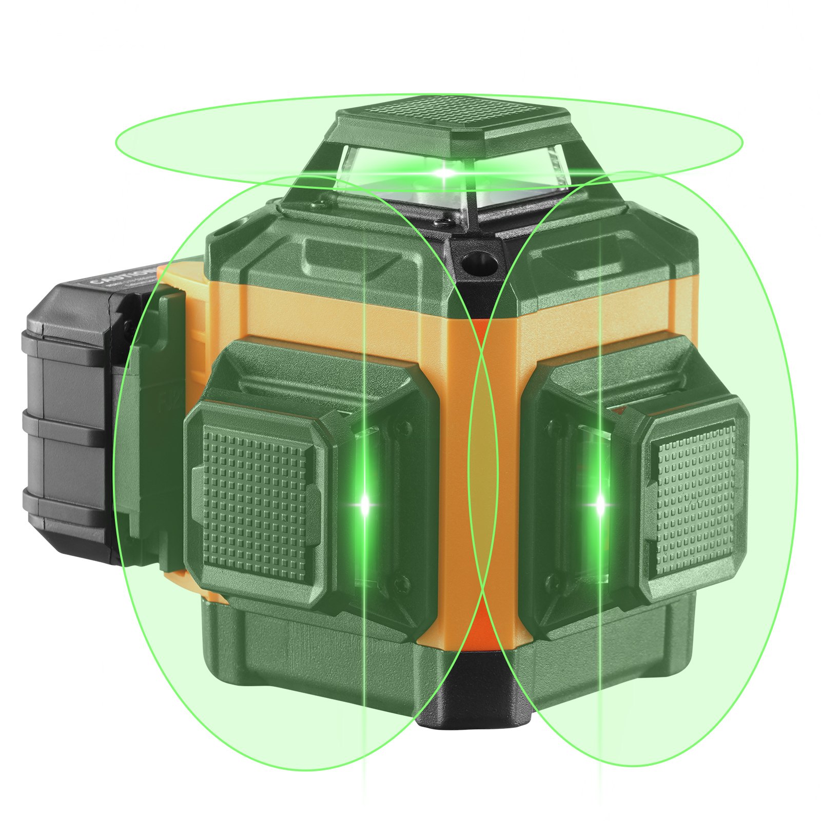 Main product image of 100ft Self-Leveling Green 3x360° Cross Line Laser, Manual Mode, IP54, 8h Run Time