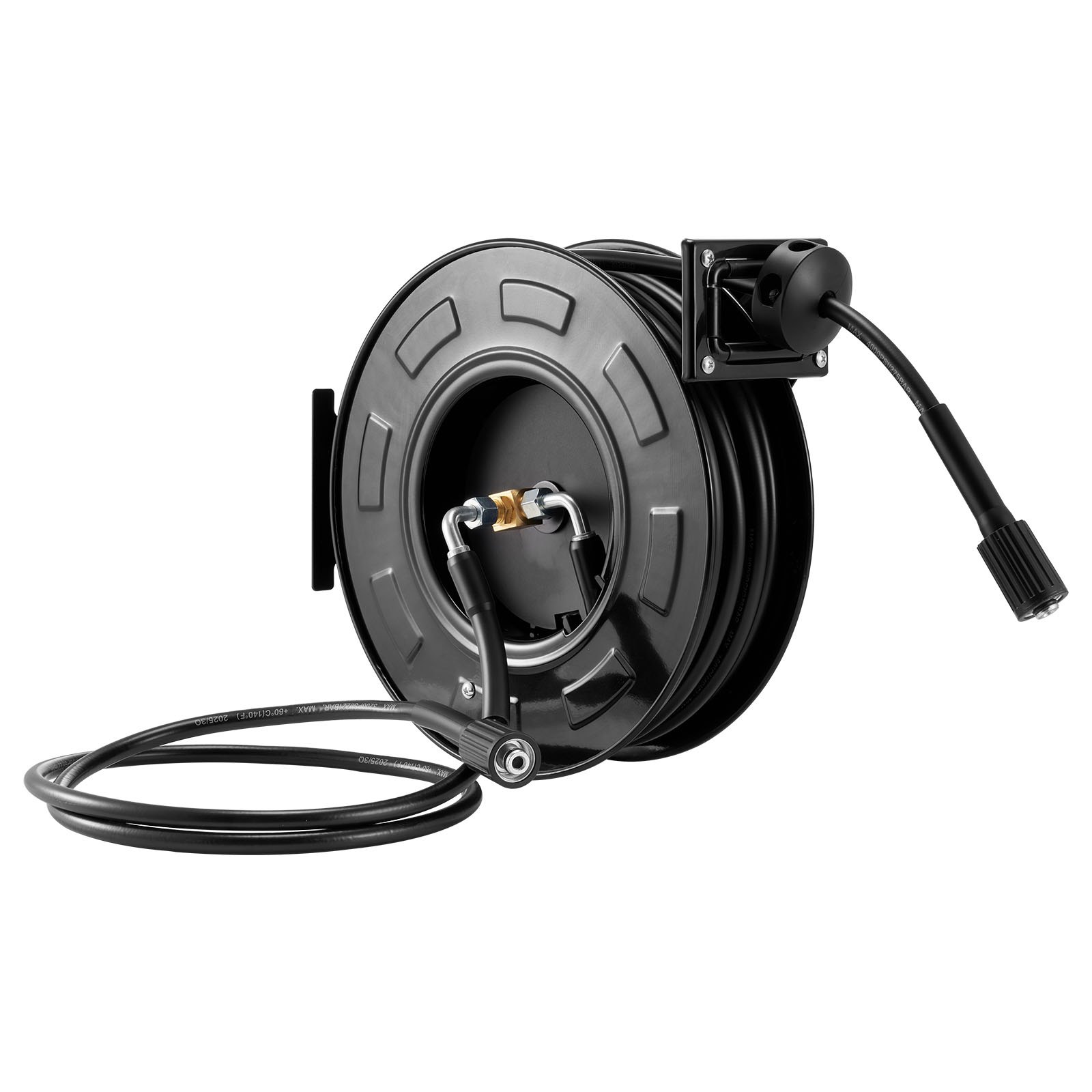 Main product image of Pressure Washer Hose Reel, 60 Ft x 1/4 Inch, Steel, Retractable, 4000 PSI, Auto-Rewinding