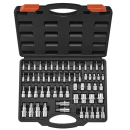 Product image of 60-Pc Torx Bit & External Torx Socket Set, T6-E24, S2/Cr-V, 1/4, 3/8, 1/2 In. Drives
