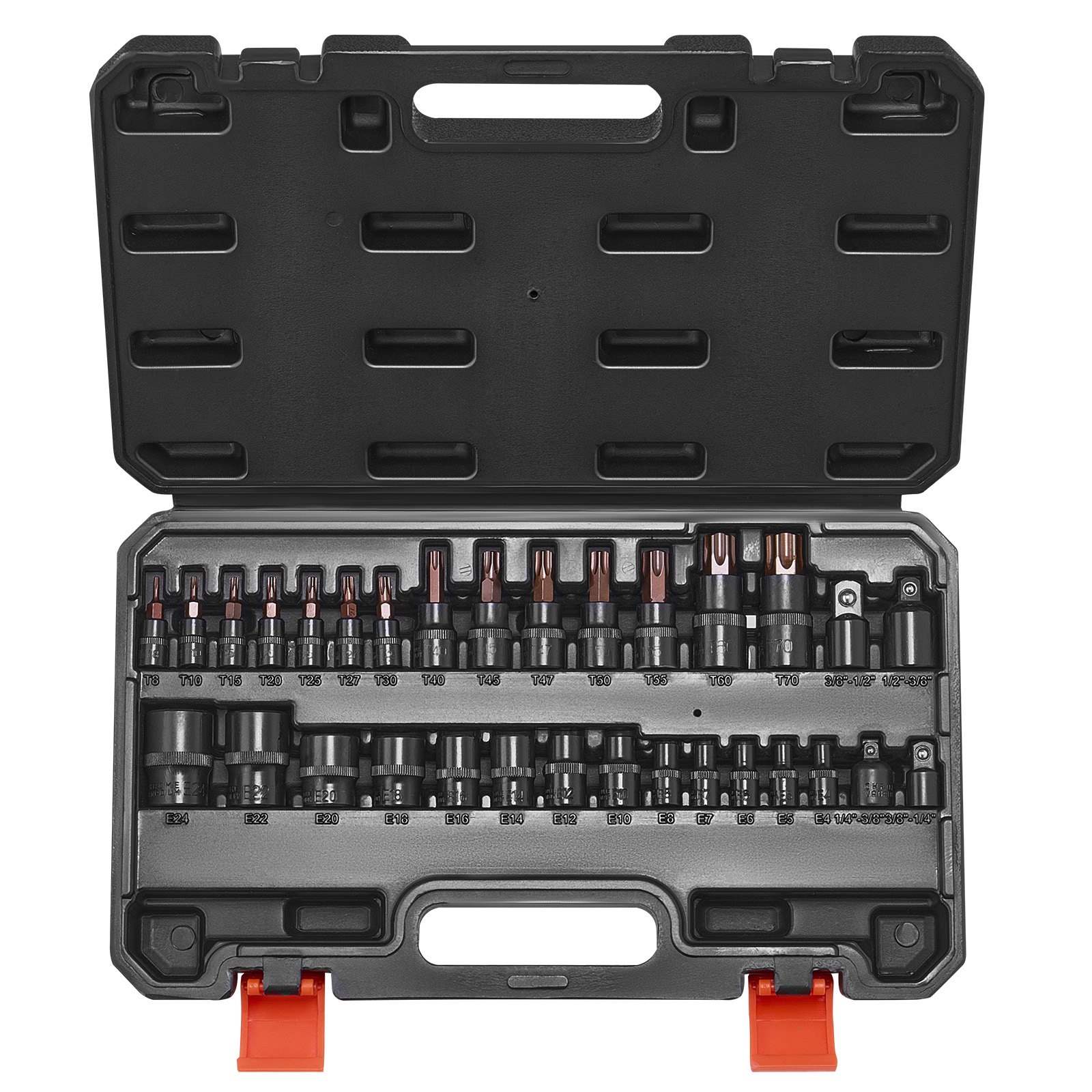 Main product image of 31-Piece Torx Bit & External Torx Socket Set, T8-T70, E4-E24, 1/4, 3/8, 1/2 In Drives
