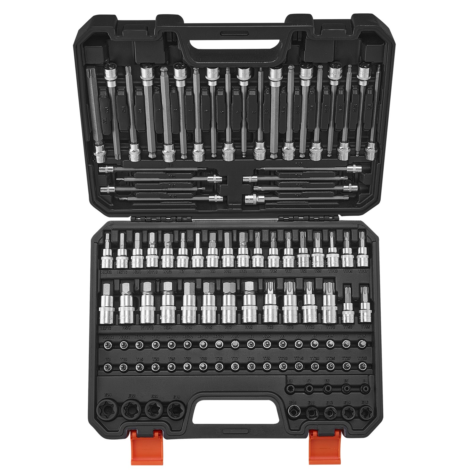 Main product image of 107-Piece Bit Socket Set, SAE/Metric, Hex, Torx, E-Torx, 1/4, 3/8, 1/2 In Drives