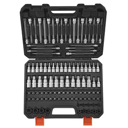 Product image of 107-Piece Bit Socket Set, SAE/Metric, Hex, Torx, E-Torx, 1/4, 3/8, 1/2 In Drives
