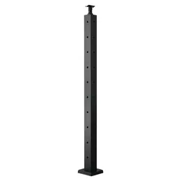 Product image of 36x2x2 Inch Black Stainless Steel Corner Cable Railing Post, Pre-Drilled L-Shaped Holes, 1JZLGZXHS914ZPBNY001V0