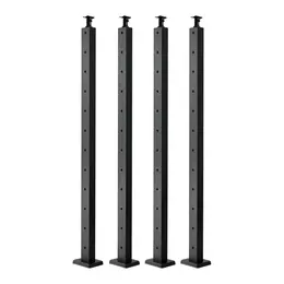 Product image of 42x1x2 In SS Cable Railing Post, Horizontal Holes, Black, 4JZLGZXHS106REP67001V0