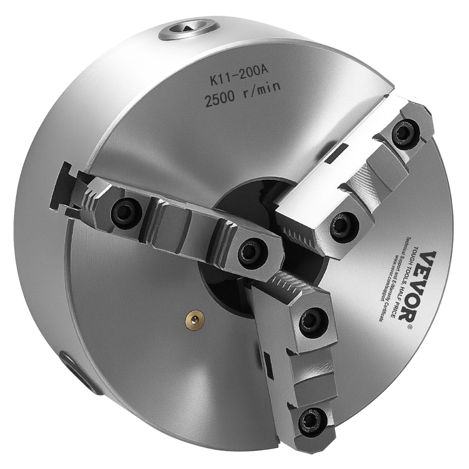 Main product image of 8 Inch 3-Jaw Self-Centering Lathe Chuck, 2 1/4 In-8 Threaded Backing Plate