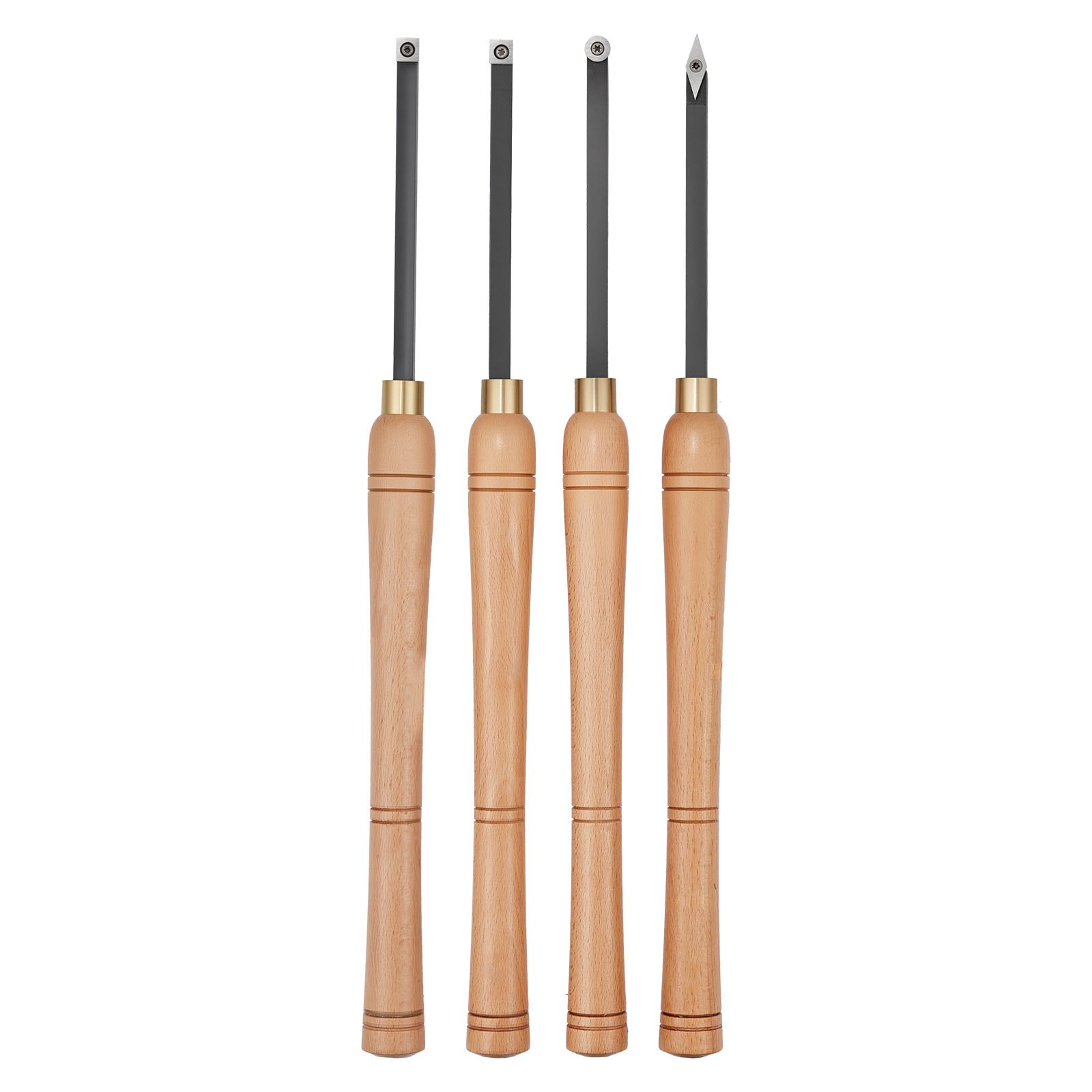 Main product image of Wood Lathe Turning Tool Set, 4PC, Carbide Inserts, Wooden Handle