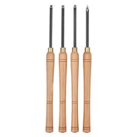 Product image of Wood Lathe Turning Tool Set, 4PC, Carbide Inserts, Wooden Handle