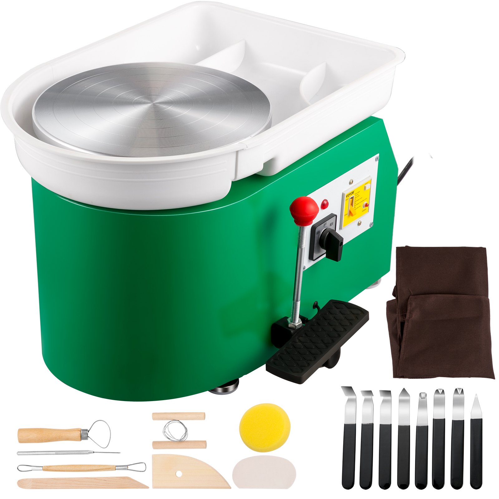 Main product image of 28cm 350W Electric Pottery Wheel with Adjustable Feet and Lever Pedal