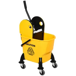 Product image of 25L Mop Bucket with Wringer, Wheels, and Handle, Yellow