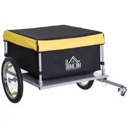 Product image of Two-Wheel Bicycle Cargo Trailer, Oxford Fabric, Folding, Removable Cover, Yellow
