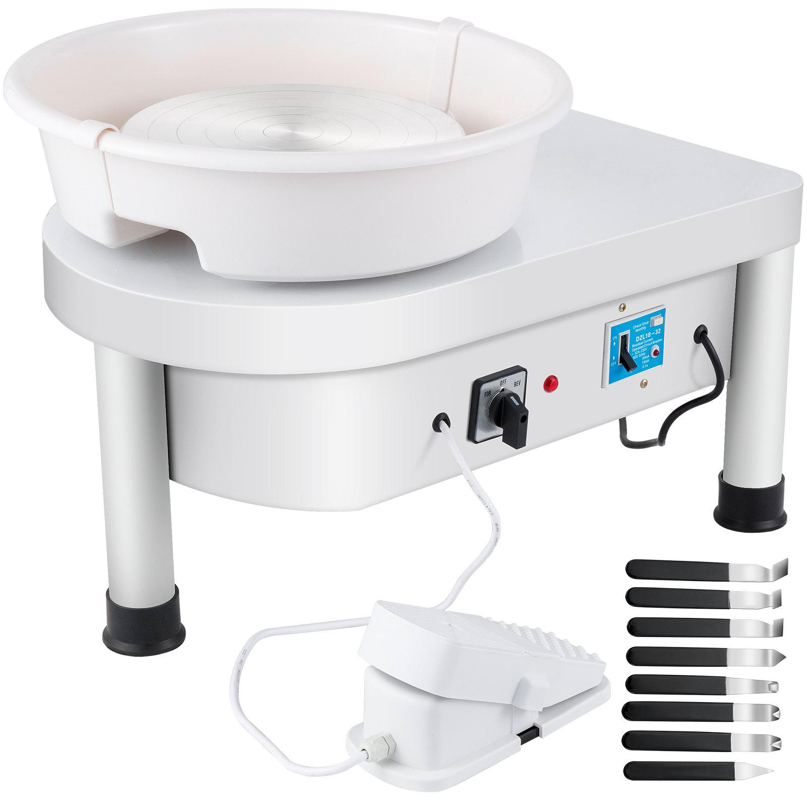 Main product image of 280W Electric Pottery Wheel, 25cm, 220V, Adjustable Feet, Foot Pedal, Basin