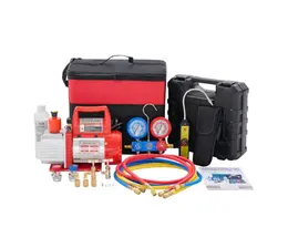 Product image of 110V 1.75 CFM Vacuum Pump Kit with R134a Manifold Gauge & Leak Detector