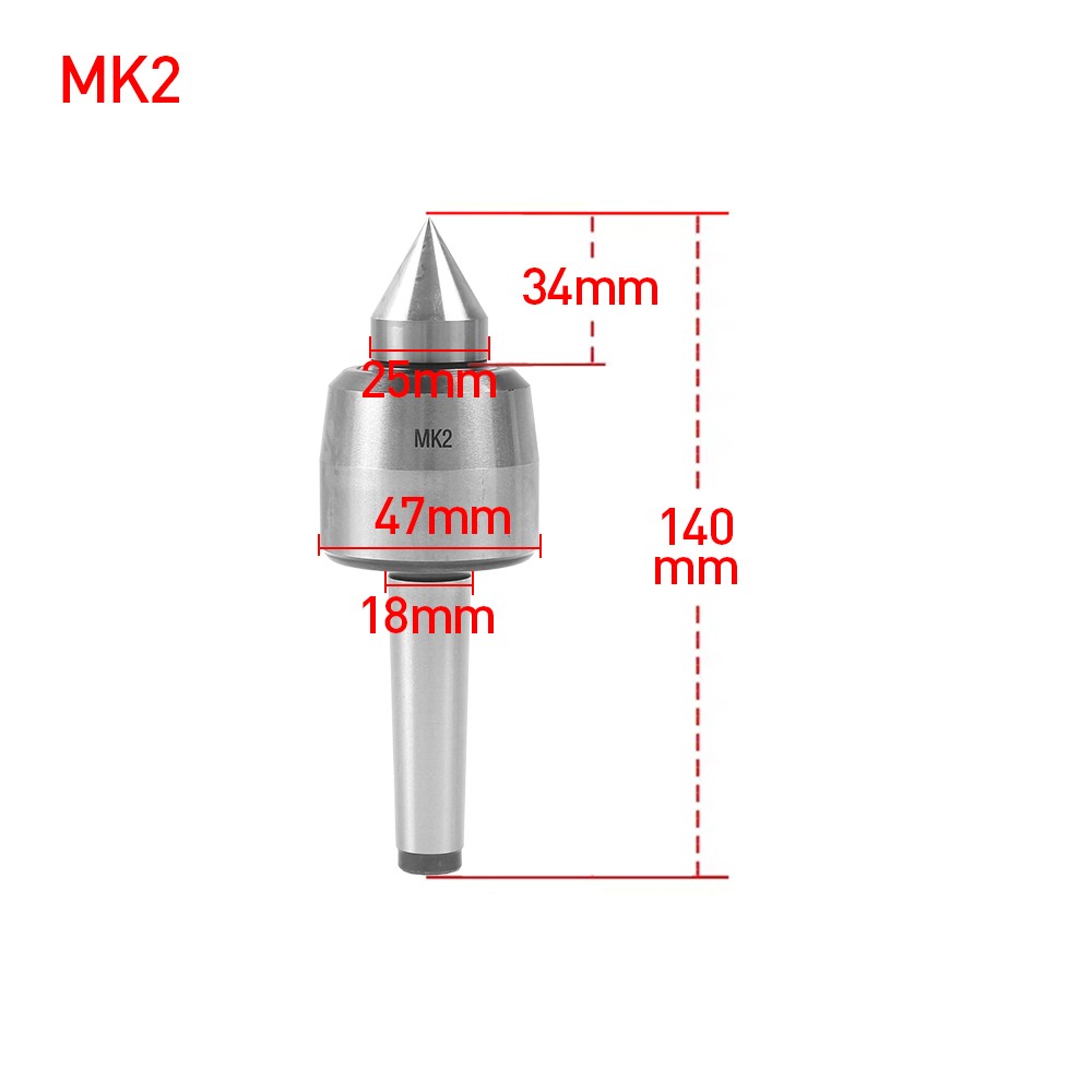 Main product image of MK2 Morse Taper Live Center, Triple Bearing Lathe